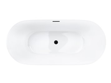 Wanna akrylowa, wolnostojąca Olvena Corsan 170 cm korek klik-klak czarny