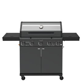 Grill gazowy ZEUS-D kolor czarny ruszt żeliwny moc 17,5 kW + pokrowiec + palnik boczny + LED