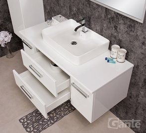 Szafka wisząca z umywalką nablatową 120 cm 50L seria Fokus B