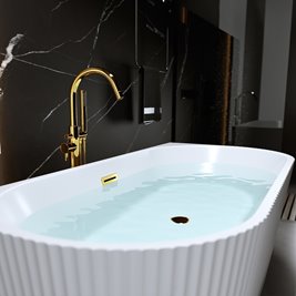 Wanna wolnostojąca przyścienna korek złoty 170 cm Carlo Led Hydrosan