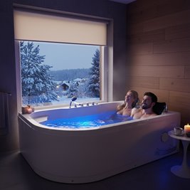 Wanna z hydromasażem asymetryczna Carmen 631 L 180x120