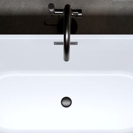 Wanna wolnostojąca biała przelew oraz korek czarny 150 cm Lizbona Hydrosan