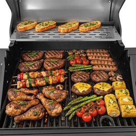 Grill gazowy ZEUS-A kolor czarny ruszt żeliwny moc 8,5 kW + pokrowiec + palnik boczny zdjęcie 20