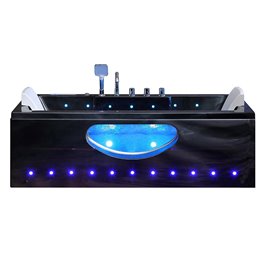 Czarna wanna z hydromasażem prostokątna 150x84 cm Iris 933C Hydrosan