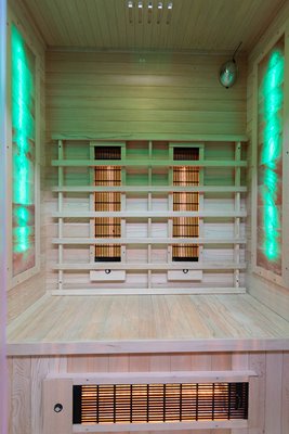 Sauna na podczerwień dwuosobowa panele sól himalajska 120X105X190CM MO-EA2R Infrared Mazur