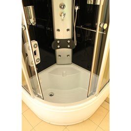 Kabina prysznicowa z hydromasażem głęboki brodzik czarne ściany 90x90 WSH7101-90