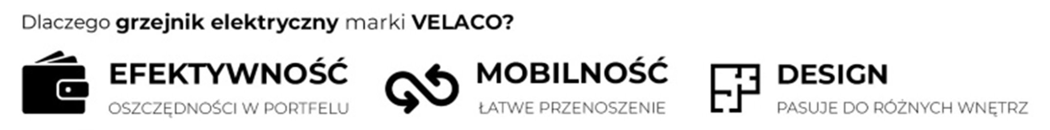Grzejnik konwektorowy Etna czarny 2000W Wi-Fi
