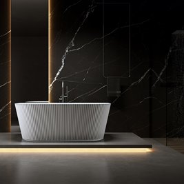 Wanna wolnostojąca przyścienna korek czarny 170 cm Carlo Led Hydrosan