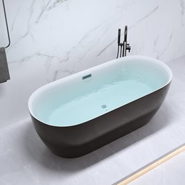 Wanna wolnostojąca czarno-biała 170 cm Cesana Hydrosan
