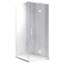 Biała kabina prysznicowa 80x80 kwadratowa drzwi uchylne KZ01B