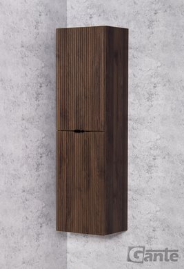 Słupek łazienkowy z lamelami wiszący z koszem 143,5x40 Victa Lamello kolor orzech