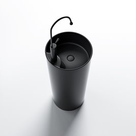 Umywalka wolnostojąca ceramiczna owalna czarny mat 85x40 cm LINO-MTB-400