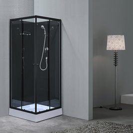 Kabina prysznicowa zabudowana na niskim brodziku kwadratowa 90x90 WSH314B-90