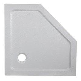 Biały brodzik prysznicowy pięciokątny struktura kamienia 100x100 RAVE-WH-100 wysokość 5 cm