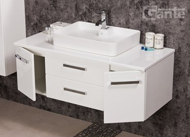 Szafka wisząca z umywalką nablatową 120 cm 50L seria Fokus B