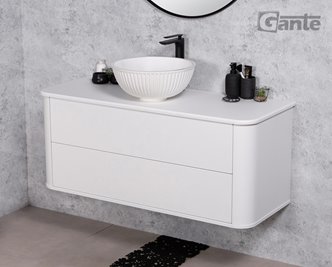 Szafka łazienkowa wisząca LILIA SMOOTH 120 cm biały mat z umywalką Gante