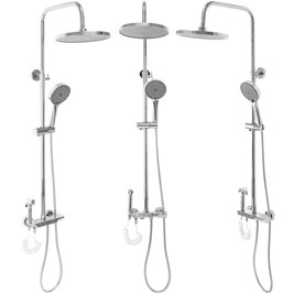 Chromowany zestaw prysznicowy z wylewką Max Rea