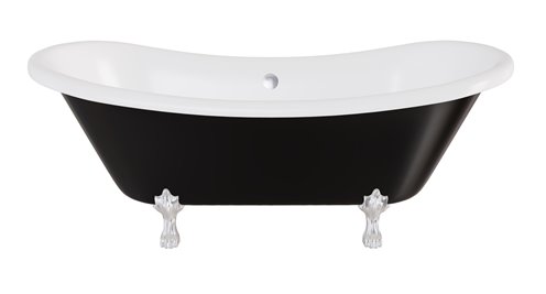 Wanna wolnostojąca czarna Amelia 190 Łapy Chrom