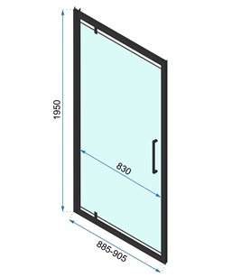 Czarna kabina prysznicowa przyścienna 90x90 Rapid Swing Rea