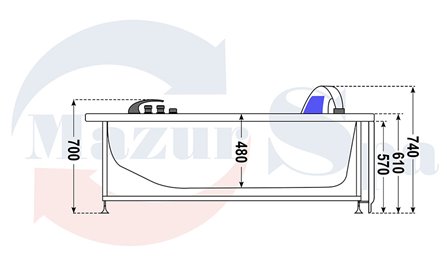 Wanna z hydromasażem przeszklona narożna 141x141 cm MO-0053B