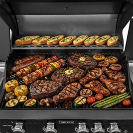 Wnętrze grilla ruszt i palniki