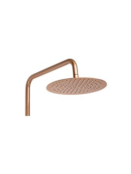 Zestaw prysznicowy natynkowy miedź szczotkowana termostat Lungo Rea