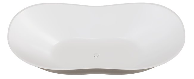 Matowa wanna z konglomeratu czarno-biała 170 cm + klik-klak biały Viya Matt B&W Besco WMMC-170VKW