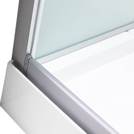 Kabina prysznicowa zabudowana prostokątna profil szczotkowany 100x80 Alma Prawa