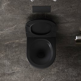 Czarna matowa miska wc wisząca Rimless Nero Tornado NERO-MTB-03 Hydrosan