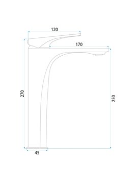 Bateria umywalkowa wysoka Joe Rea złoto szczotkowane