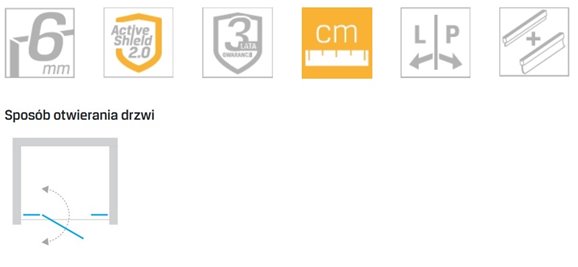 Drzwi prysznicowe uchylne 150 cm D-0175A New Soleo New Trendy