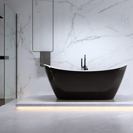Wanna wolnostojąca czarno biała 150 cm Rica Hydrosan