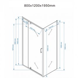 Kabina prysznicowa prostokątna drzwi uchylne 120x80 KZ06D