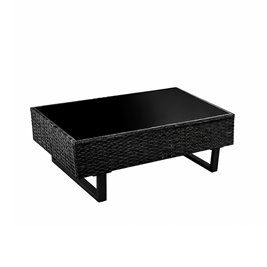 Zestaw mebli ogrodowych z technorattanu narożnik tarasowy Lime czarny zdjęcie 5