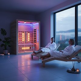 Sauna na podczerwień 4-osobowa 150x120 cm grzejniki kwarcowe i karbonowe Alta3 Infrared