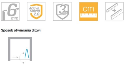Drzwi prysznicowe składane 120 cm prawe D-0138A New Soleo New Trendy