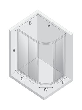 Kabina asymetryczna 100x80 K-0577 New Maxima New Trendy