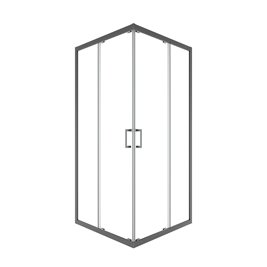 Stal szczotkowana kabina prysznicowa kwadratowa szkło przeźroczyste 80x80 cm Modern Besco MKGM-80-190C