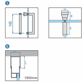 Kabina prysznicowa 90x80 prostokątna drzwi pełne uchylne KZ05A