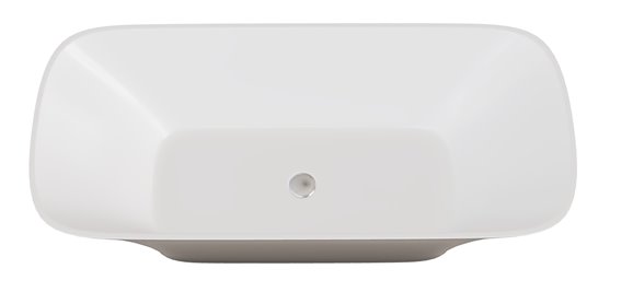 Czarno-biała wanna wolnostojąca z konglomeratu + klik-klak chrom 160 cm Assos B&W Besco WMD-160-ABW