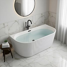 Wanna wolnostojąca przyścienna korek czarny 170 cm Carlo Led Hydrosan