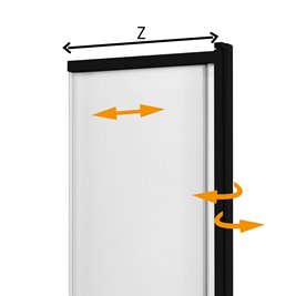 Parawan wannowy 85x150 P-0045 Sensi Black New Trendy