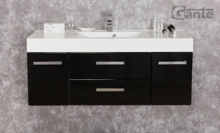 Czarna szafka wisząca z umywalką 120 cm Nela seria Fokus C