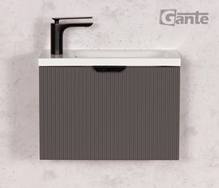 Szafka łazienkowa wisząca z umywalką szary mat 50 cm Fresco Gante