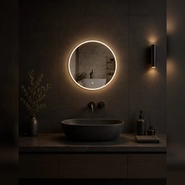 Lustro łazienkowe okrągłe 70 cm oświetlenie LED Tondo Corsan zdjęcie 4