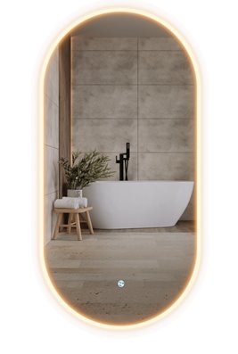 Lustro owalne 100x50 cm oświetlenie LED Ovo Corsan