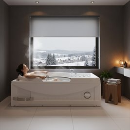 Wanna z hydromasażem prostokątna Ramzes 634 168 cm