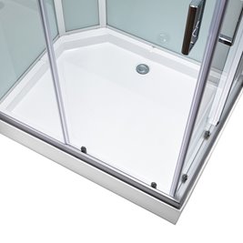 Kabina prysznicowa zabudowana prostokątna profil szczotkowany 100x80 Alma Prawa