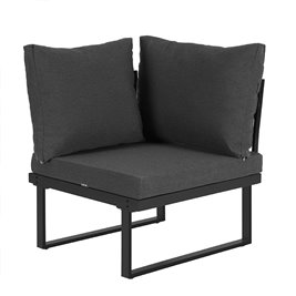 Zestaw mebli ogrodowych metalowych stół i narożnik Toba kolor czarny