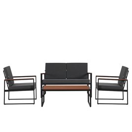 Zestaw mebli ogrodowych metalowych stół, sofa oraz fotele Carter